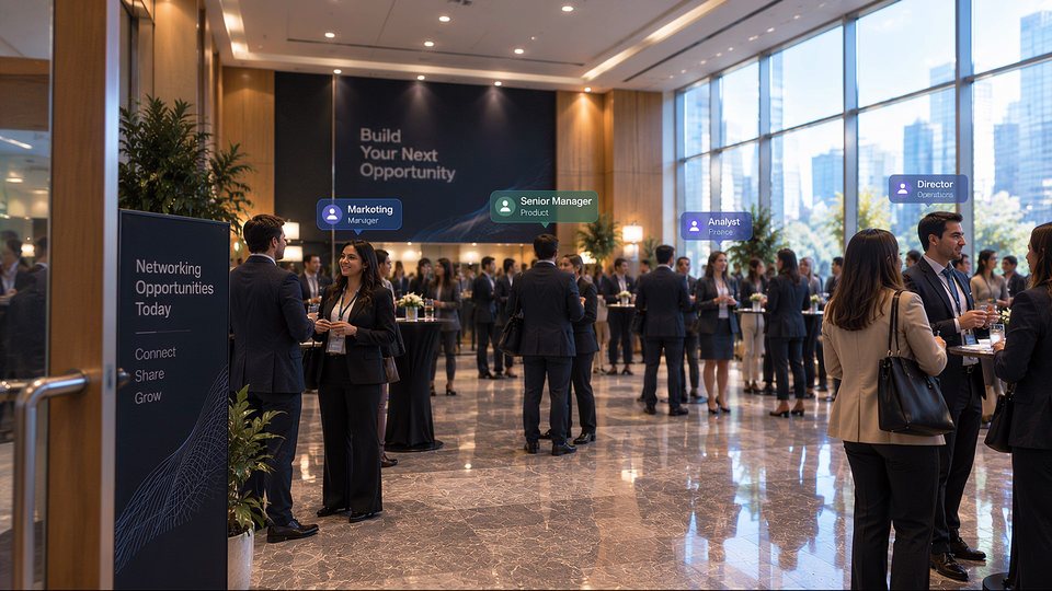 People mingling at an event